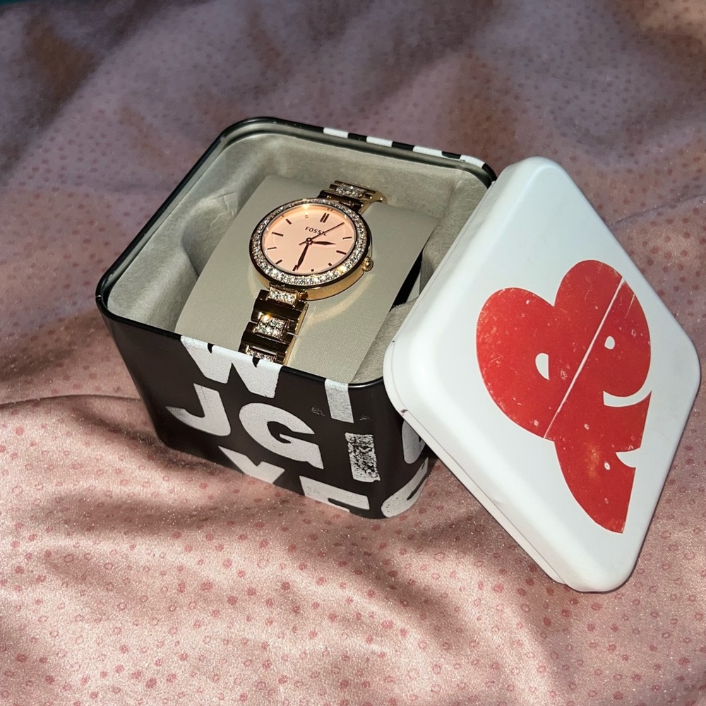 Fossil Karli Three-Hand Rose Gold-Tone Stainless Steel Watch